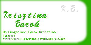 krisztina barok business card